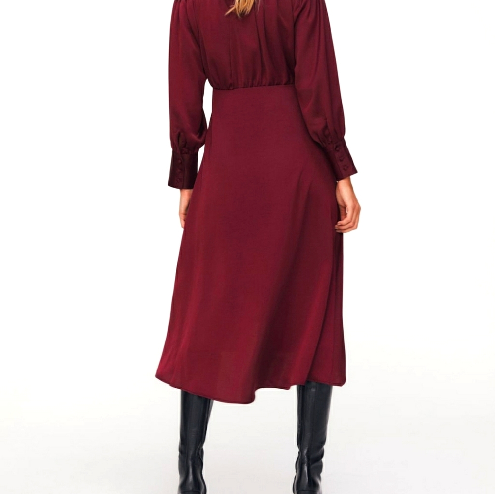 NWTs zara burgundy satin dress - Picture 7 of 9
